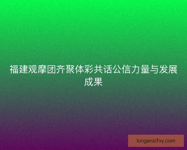 福建观摩团齐聚体彩共话公信力量与发展成果