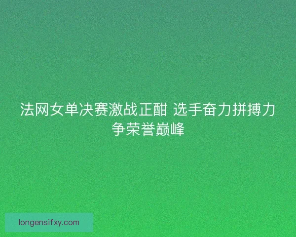 法网女单决赛激战正酣 选手奋力拼搏力争荣誉巅峰 法网女单决赛激战正酣 选手奋力拼搏力争荣誉巅峰