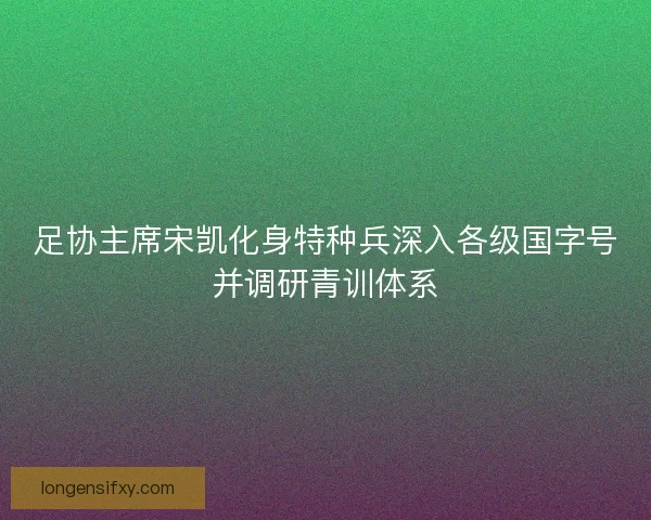 足协主席宋凯化身特种兵深入各级国字号并调研青训体系